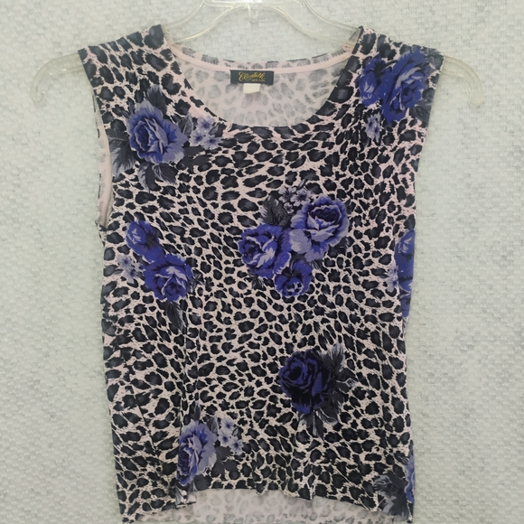 J.Elizabeth Tops - Vintage Elizabeth New York Leopard Print Top White Black Size M Cottagecore Boho